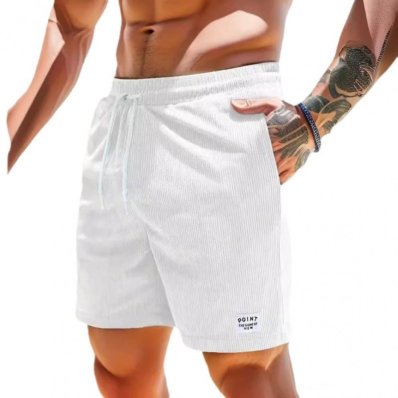 KZZ Men's Letter Patchwork Print Pocket Shorts