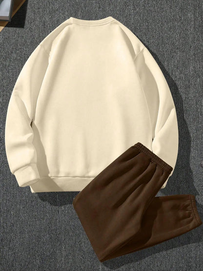 KZZ Crew-neck long-sleeve pullover and elastic-waist trousers