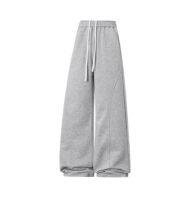 KZZ pants men sweatpants Men's Solid Thermal Lined Drawstring Oversize WaistPants