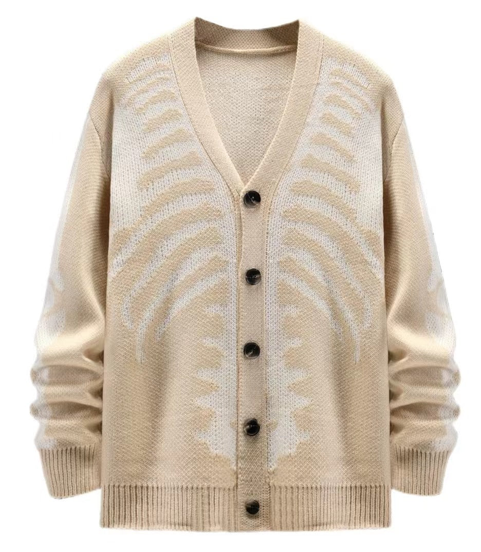 KZZ Men's Printed Button-Front Knit Top
