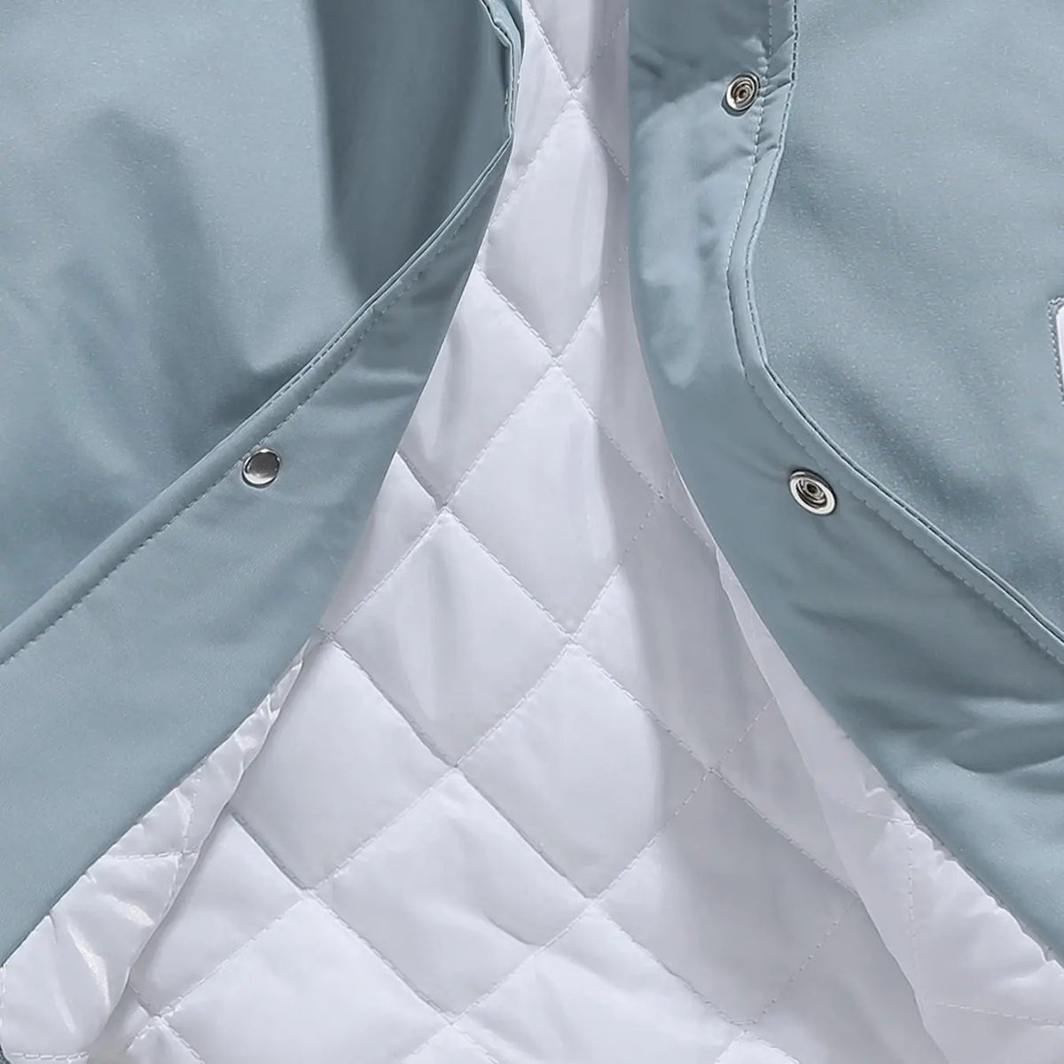 KZZ Men's color-blocked letter and graphic embroidered baseball collar patchwork jacket