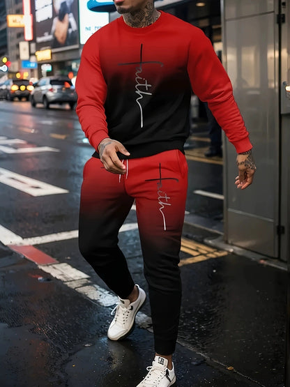 KZZ Men's casual  spring and autumn sports suit