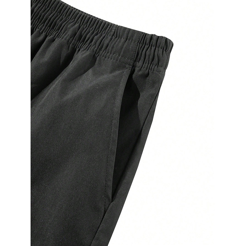 KZZ Men's Solid-Color Cargo Pants with Flap Pockets