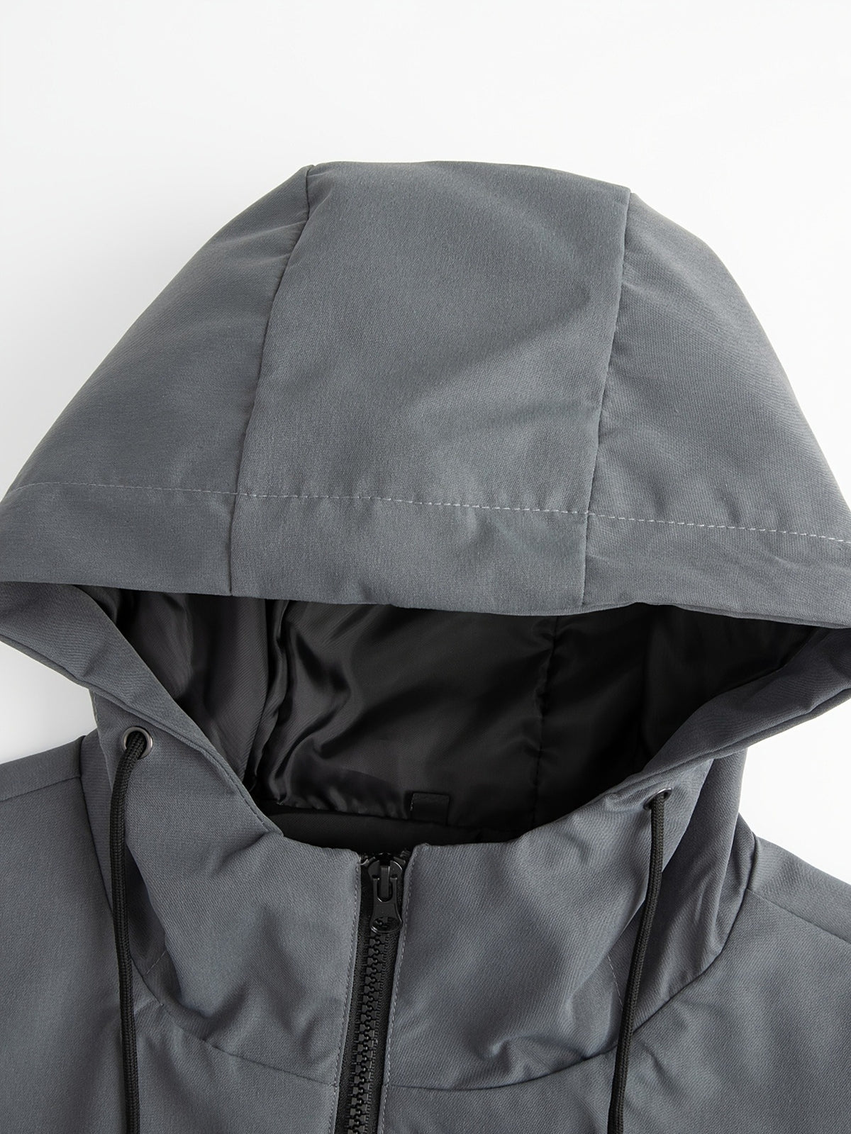 KZZ Men's Mid-Length Thin Top with Full Zipper and Drawstring Hood