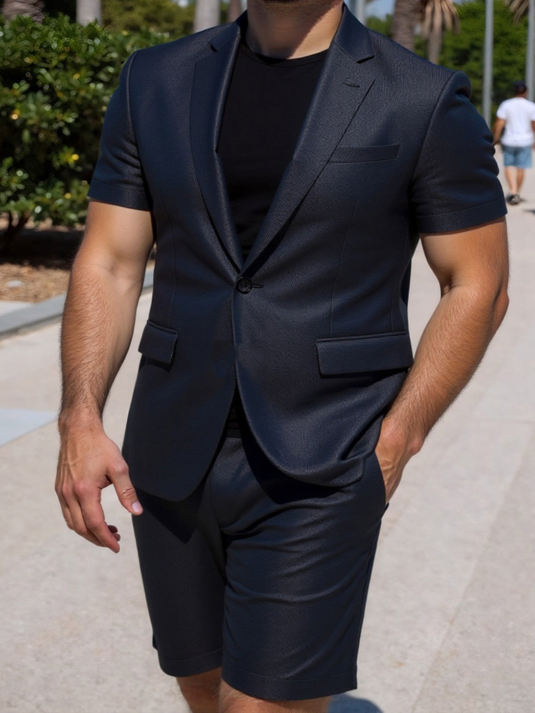 KZZ Men's Short-Sleeve Suit