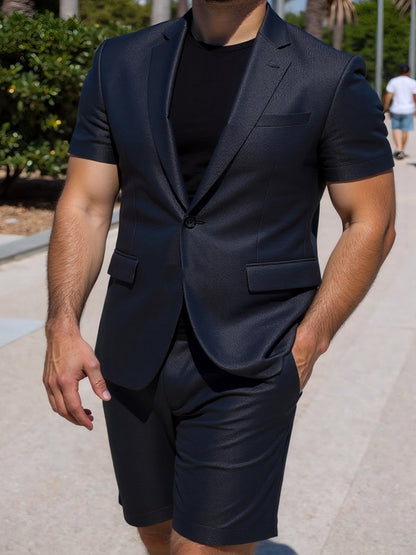 KZZ Men's Short-Sleeve Suit