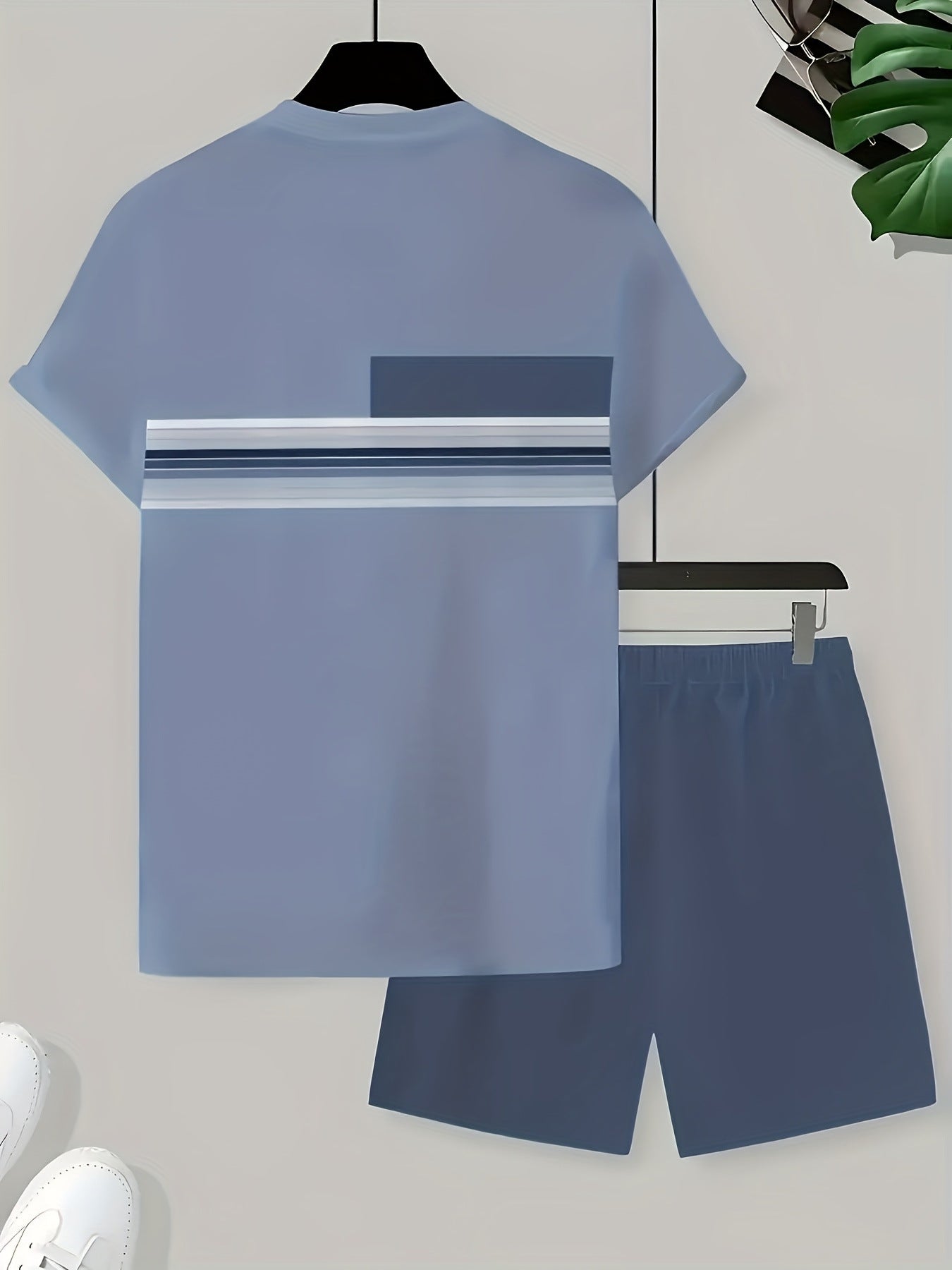 KZZ Men's short-sleeved shorts suit