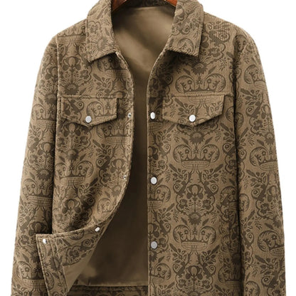 KZZ Men's Printed Zip-Up Jacket