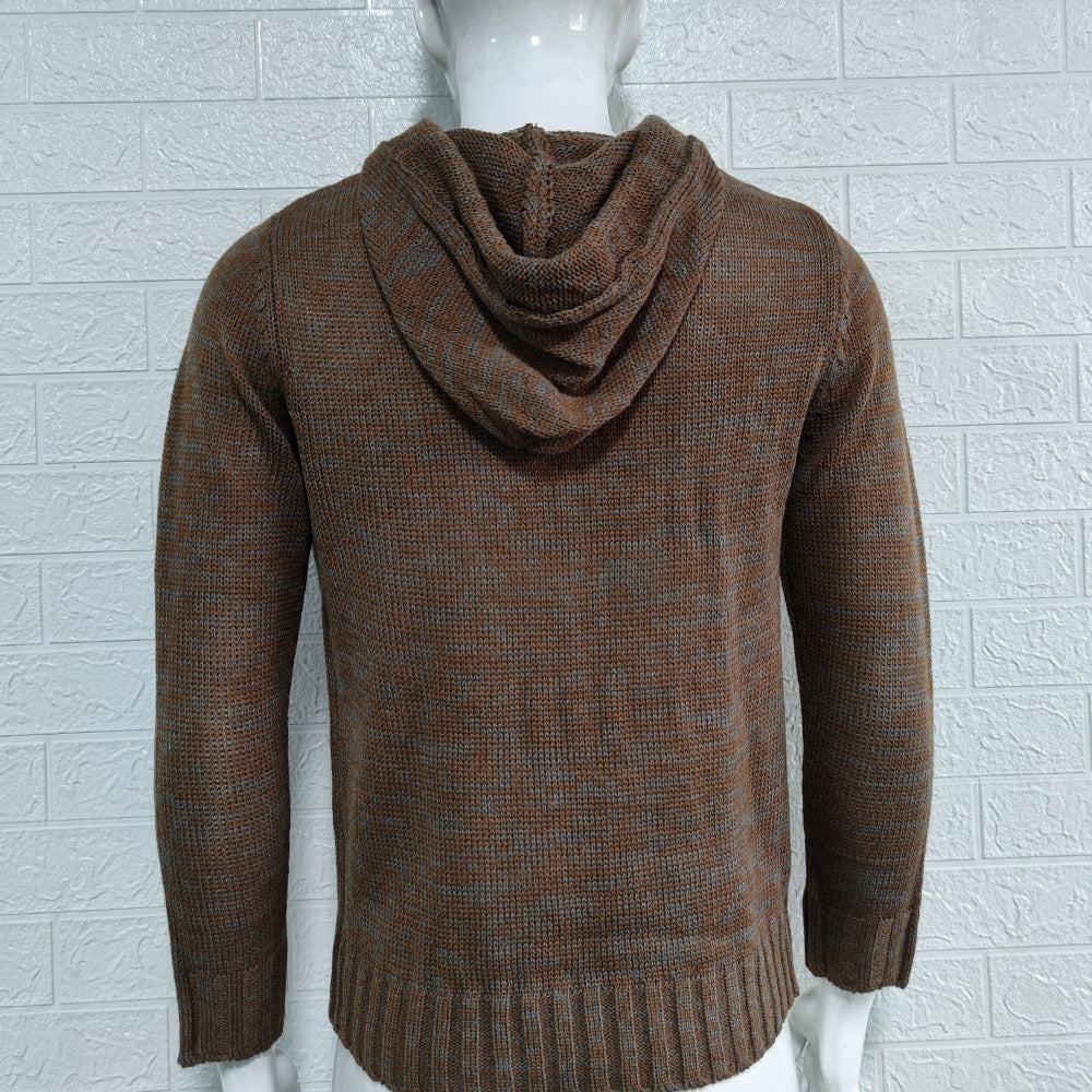 KZZ Autumn Men's Knitted Hoodie Pullover