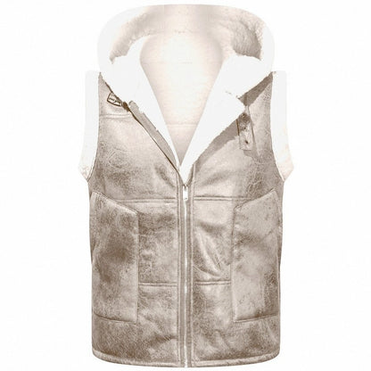 KZZ Men's Color-Block Printed Zip-Up Hooded Vest