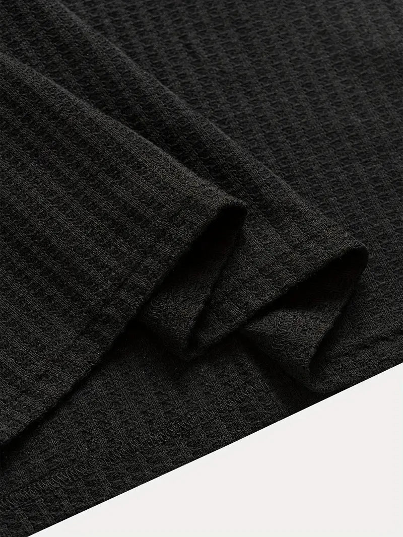 KZZ Men's solid color pique knit polo shirt