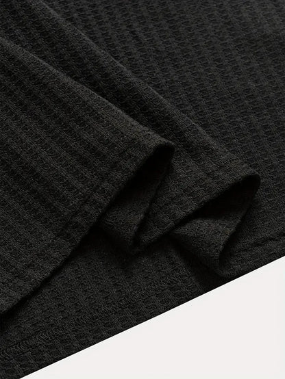 KZZ Men's solid color pique knit polo shirt