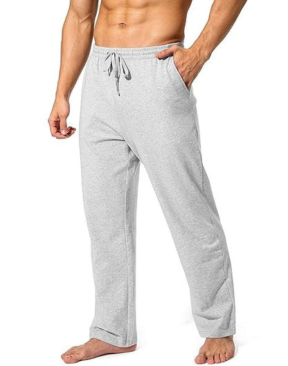 KZZ Men's Heavyweight Fleece Sweatpants Cotton with Drawstring and Pockets