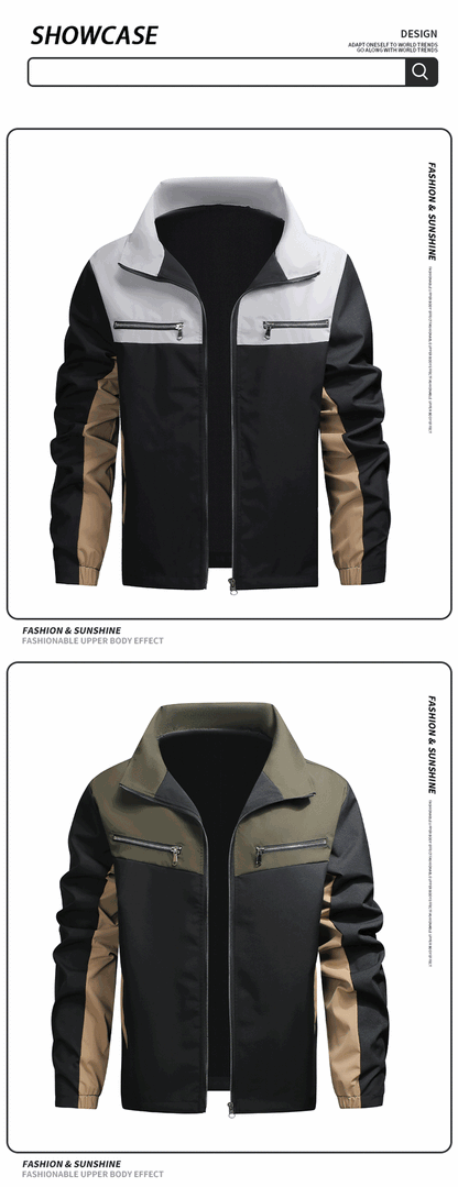 KZZ Men's Casual Stand Collar Jacket