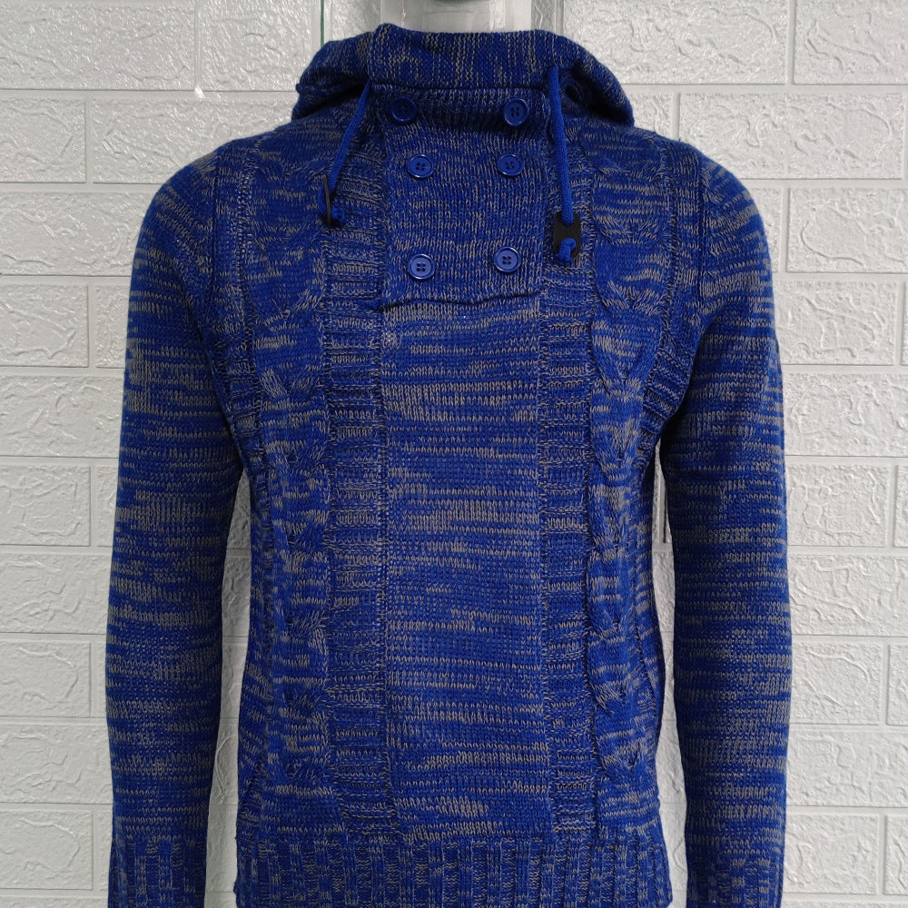 KZZ Autumn Men's Knitted Hoodie Pullover