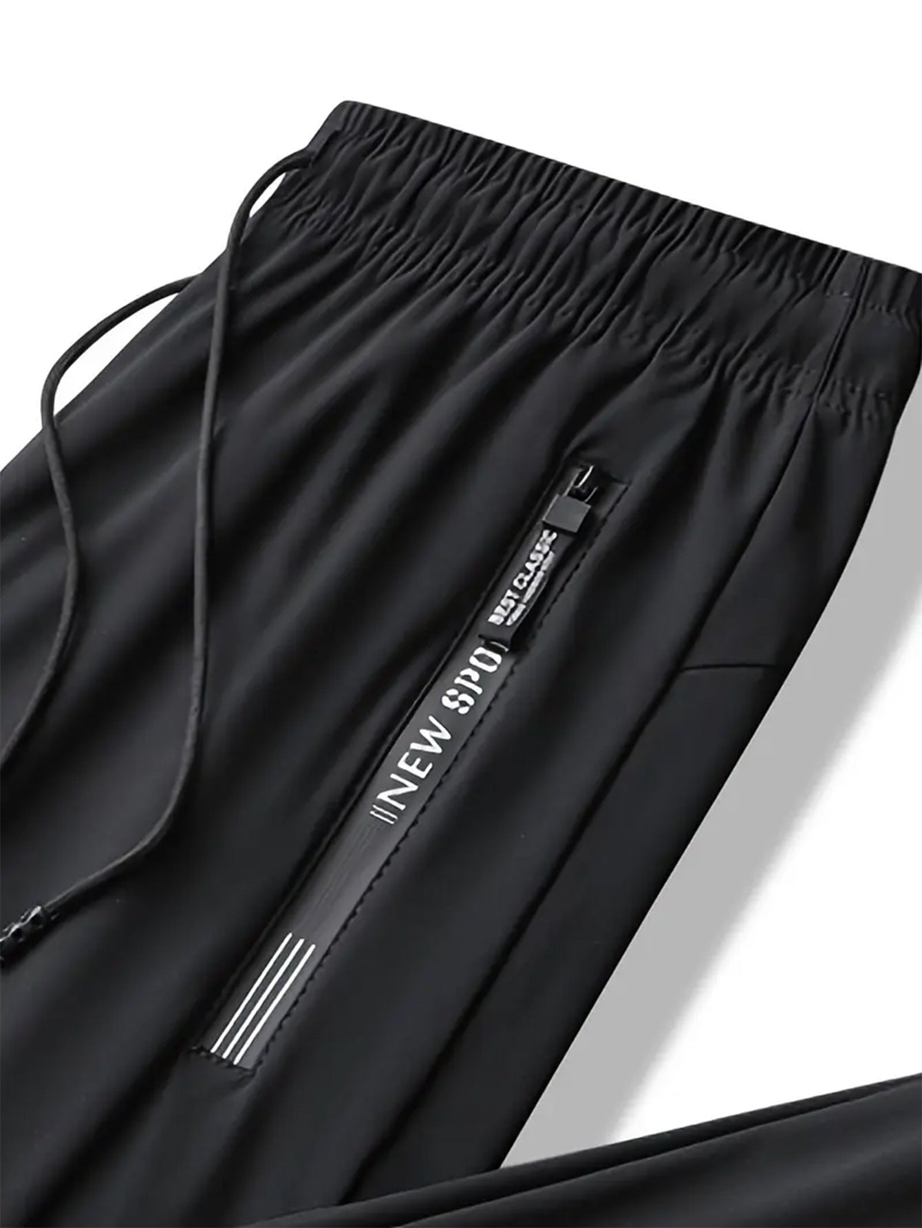 KZZ Men's Summer High Elastic Ice Silk Pants