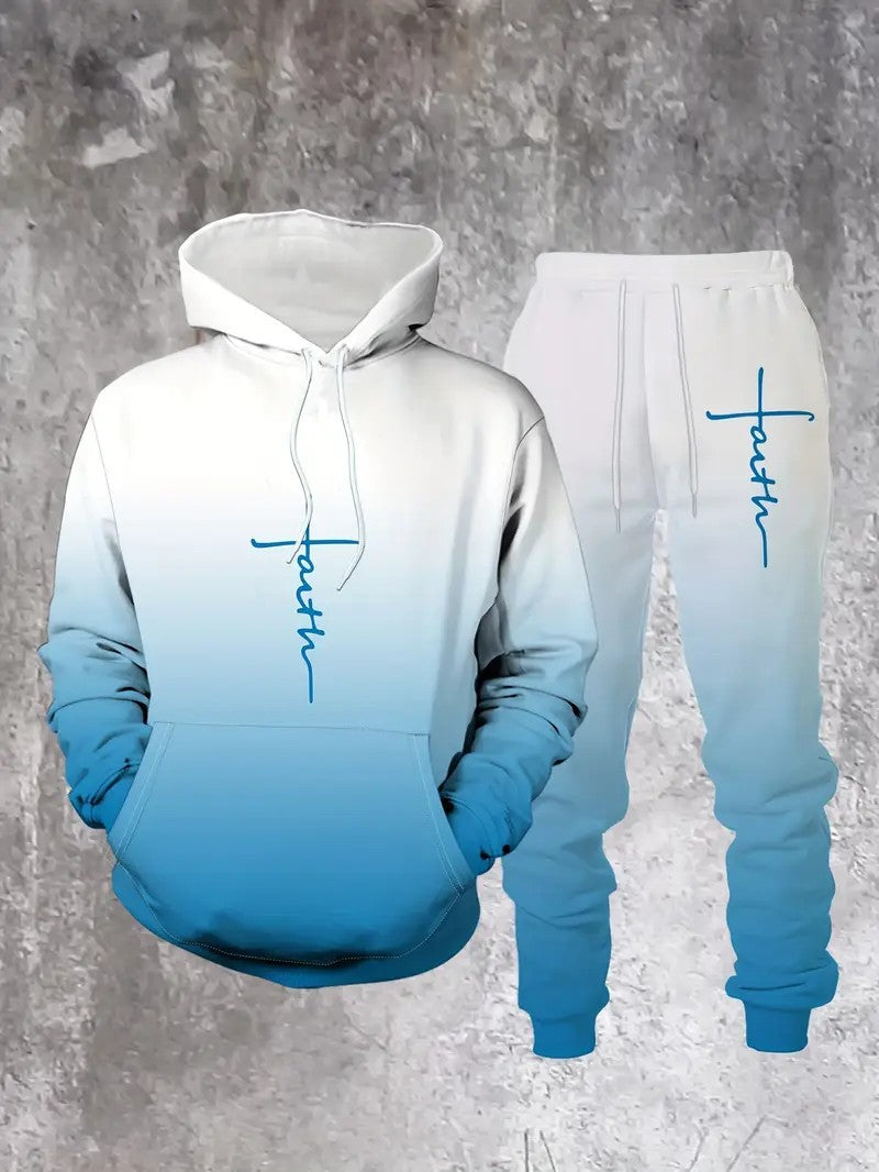 KZZ Men's Suit with 3D Print and Hood