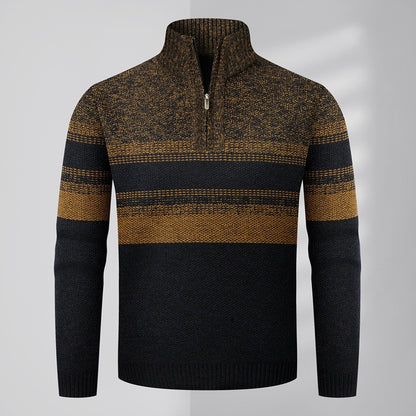 KZZ Men's color-blocked striped knit pullover