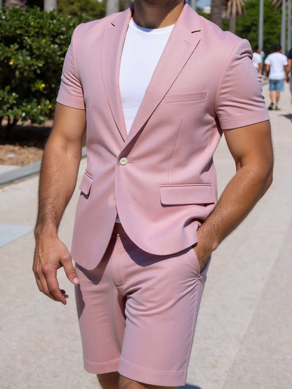 KZZ Men's Short-Sleeve Suit