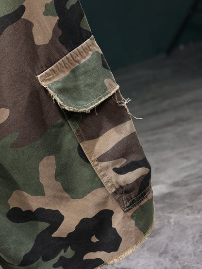 KZZ Men's Camouflage Cargo Shorts