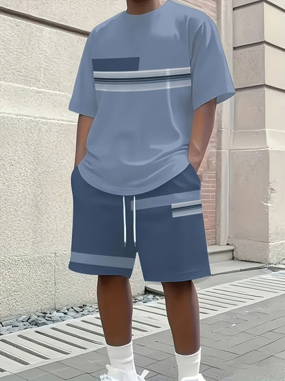 KZZ Men's short-sleeved shorts suit