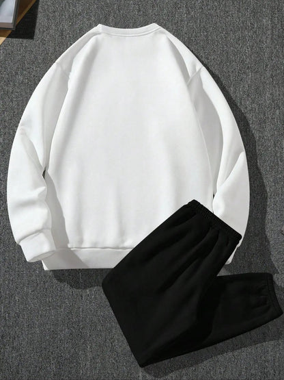 KZZ Crew-neck long-sleeve pullover and elastic-waist trousers