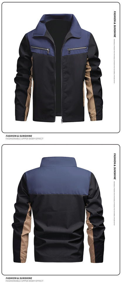 KZZ Men's Casual Stand Collar Jacket