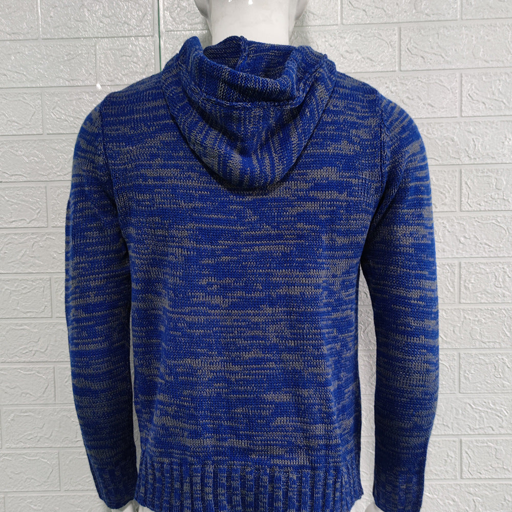 KZZ Autumn Men's Knitted Hoodie Pullover