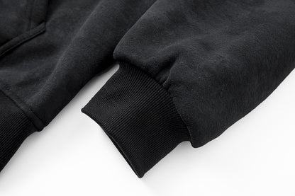 KZZ Plus-size warm full-zip hooded sweatshirt