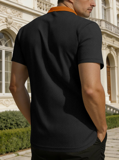 KZZ Men's Breathable Solid-Color Casual T-Shirt