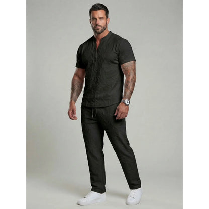 KZZ letter T-shirt and drawstring pants spring and summer casual set