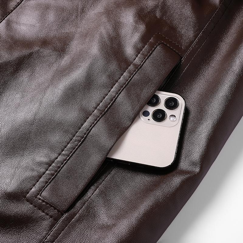 KZZ Men's Winter Leather Jacket