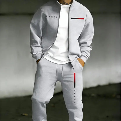 KZZ Two-piece set: printed zip-up jacket and sweatpants