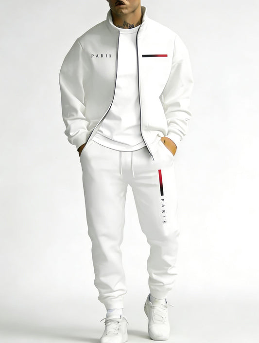 KZZ Two-piece set: printed zip-up jacket and sweatpants