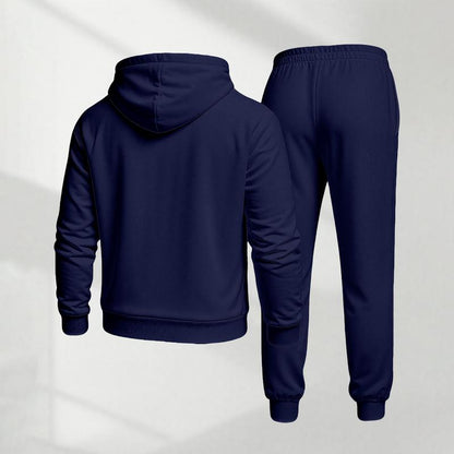 KZZ Men's Blessed Cross Letter Pattern Print Hoodie and Drawstring Sweatpants Set