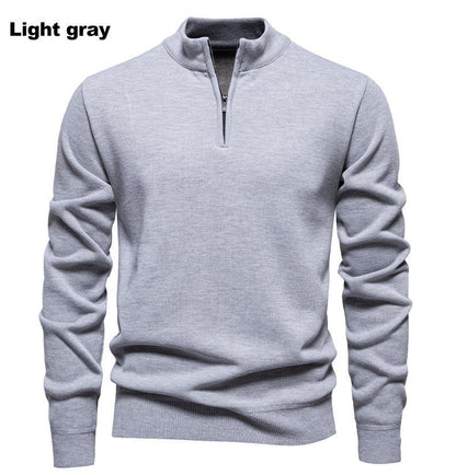 KZZ Men's Quarter Zip Sweater Slim Fit Lightweight High Neck Pullover Casual Sweater
