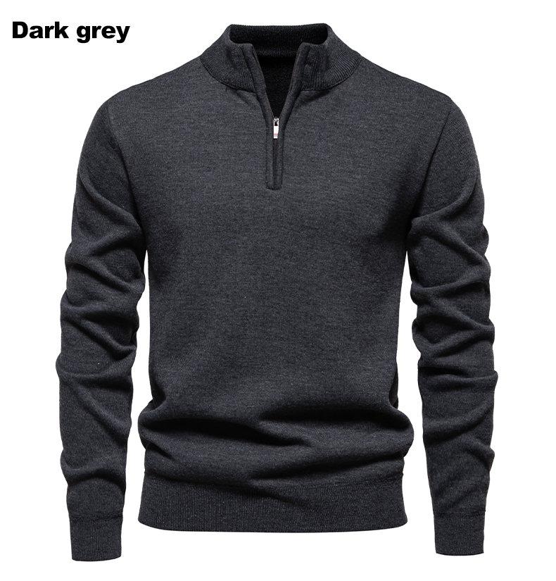 KZZ Men's Quarter Zip Sweater Slim Fit Lightweight High Neck Pullover Casual Sweater