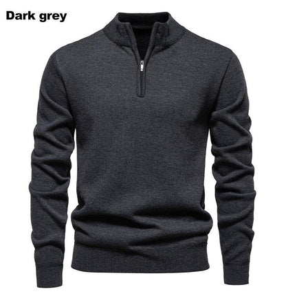 KZZ Men's Quarter Zip Sweater Slim Fit Lightweight High Neck Pullover Casual Sweater