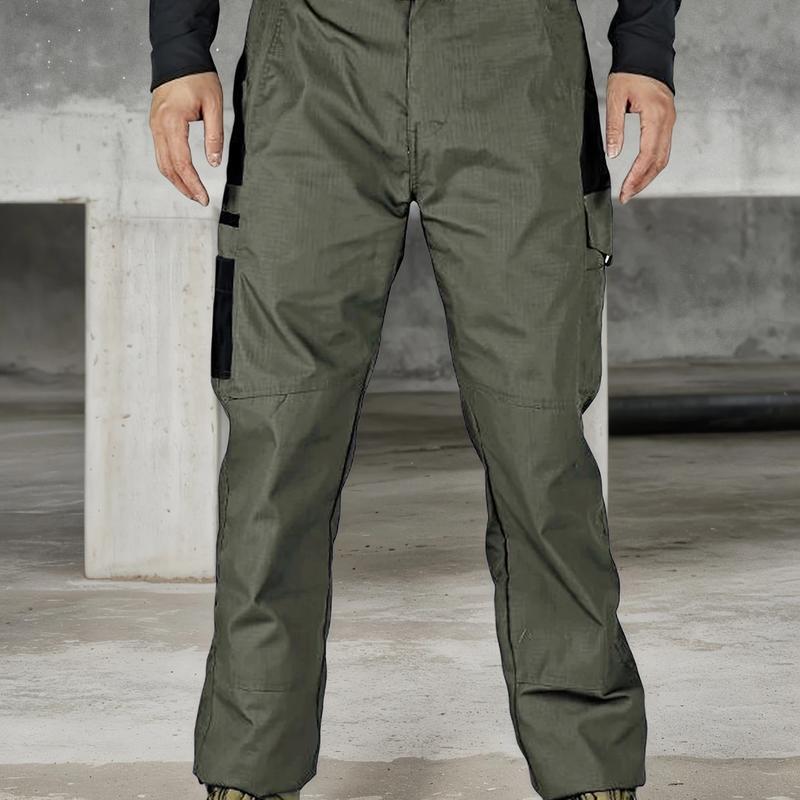 KZZ Men's Solid Print Pocket Zipper Waterproof Tactical Work Pants