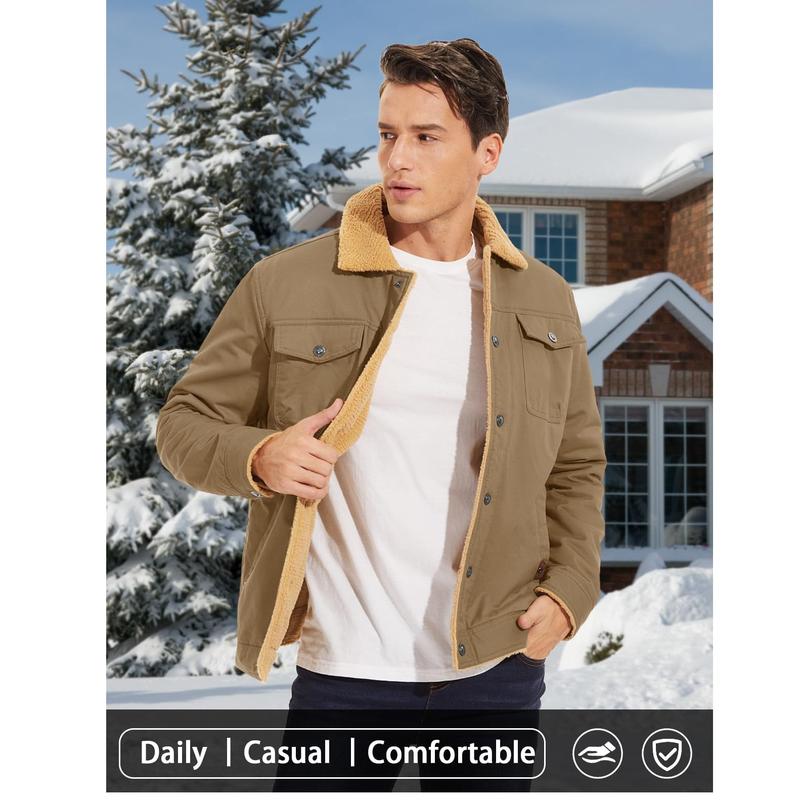 KZZ Men's Winter Jacket, Multi-Pocket Casual Collar Men's Top