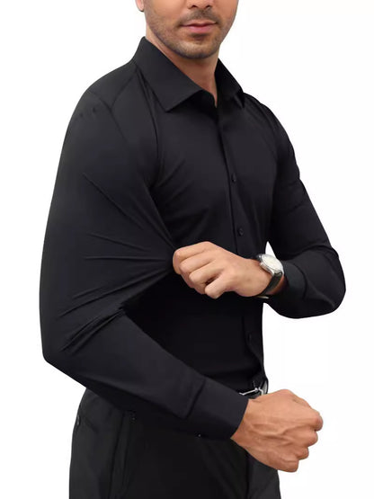 KZZ Men's Super Stretch Dress Shirt, Quick-Drying, Breathable and Wrinkle-Resistant