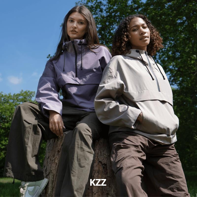 KZZ waterproof oversized autumn hoodie jacket warm semi-zipper jacket can be worn in daily seasons