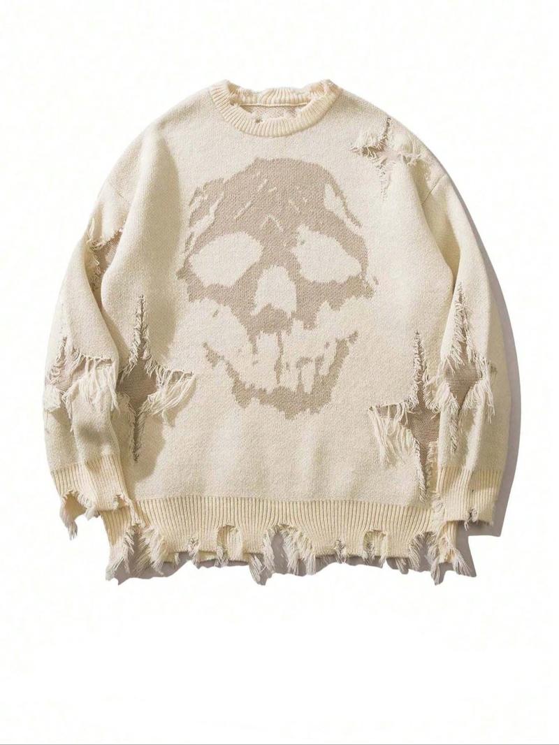 KZZ men's loose casual street soft and comfortable long-sleeved round neck knitted top