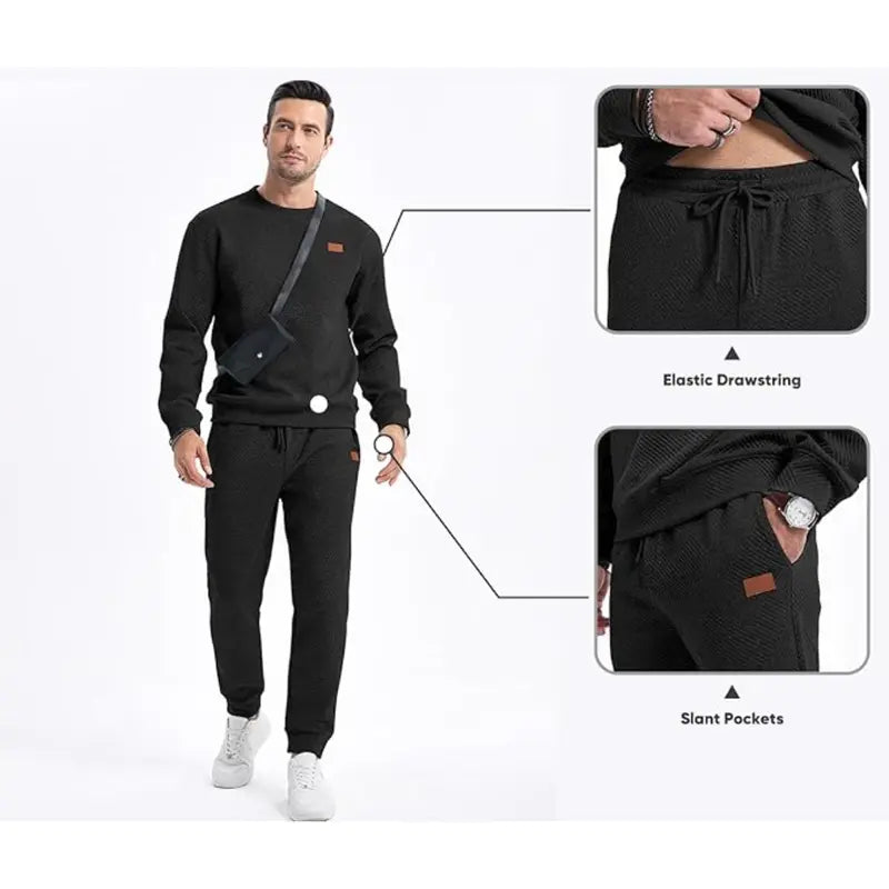 KZZ men's two-piece sportswear suit, perfect for fall, winter and spring