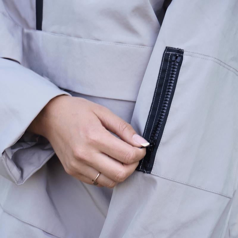 KZZ waterproof oversized autumn hoodie jacket warm semi-zipper jacket can be worn in daily seasons