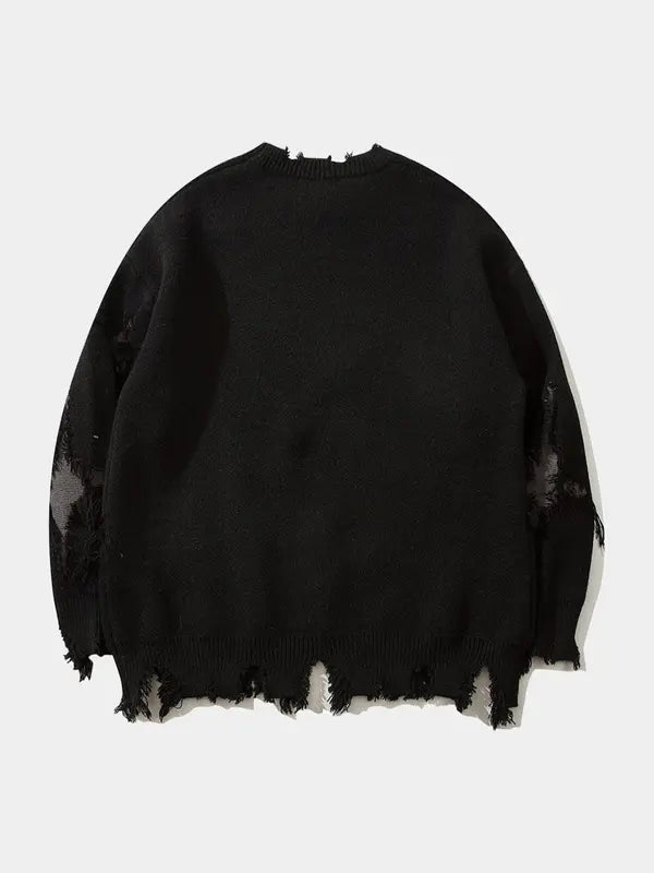 KZZ men's loose casual street soft and comfortable long-sleeved round neck knitted top