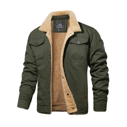 KZZ Men's Winter Jacket, Multi-Pocket Casual Collar Men's Top