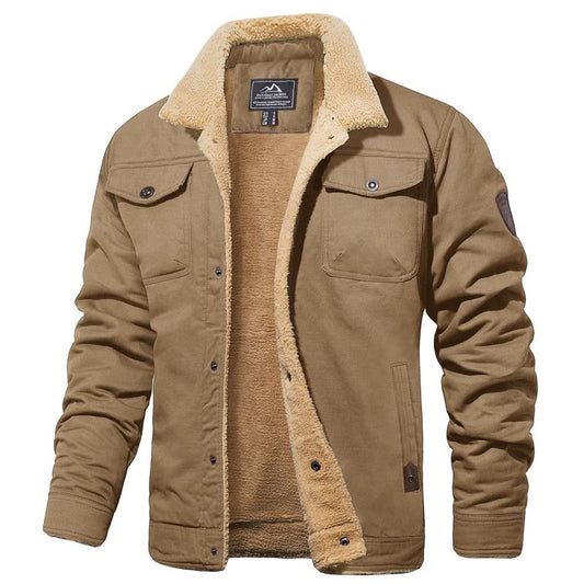 KZZ Men's Winter Jacket, Multi-Pocket Casual Collar Men's Top