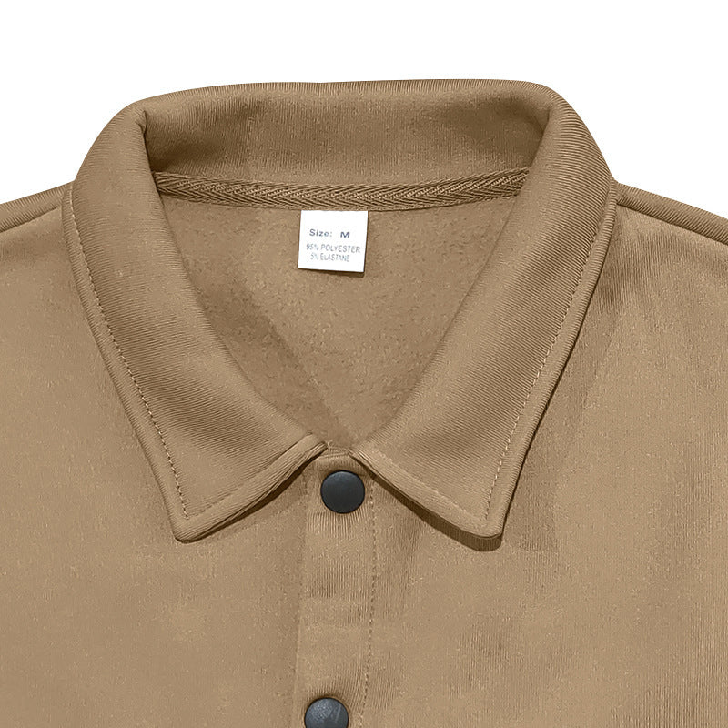 KZZ Men's Fleece Lined Workwear Set Loose Fit Warm Two-Piece