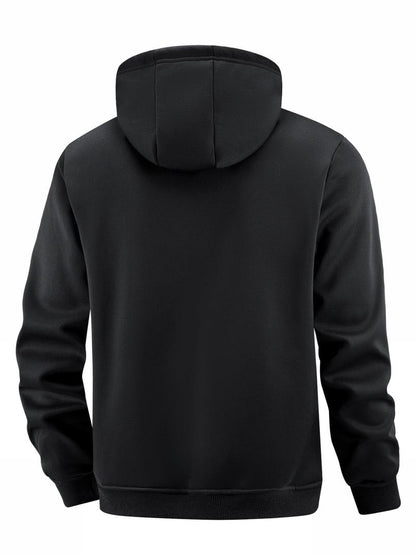 KZZ Men's winter hooded jacket, multi-pocket casual lapel men's top